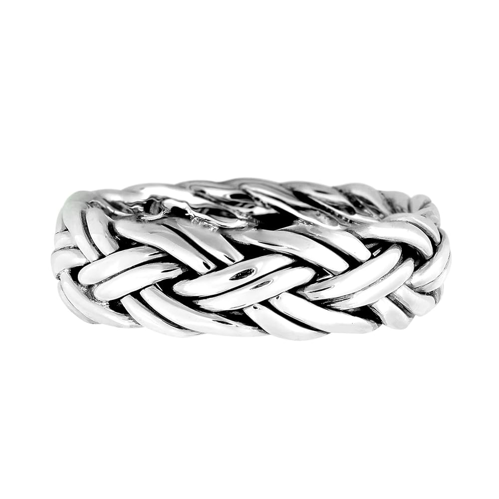Amazon.com: AeraVida Delicate Woven Braid 7mm Band .925